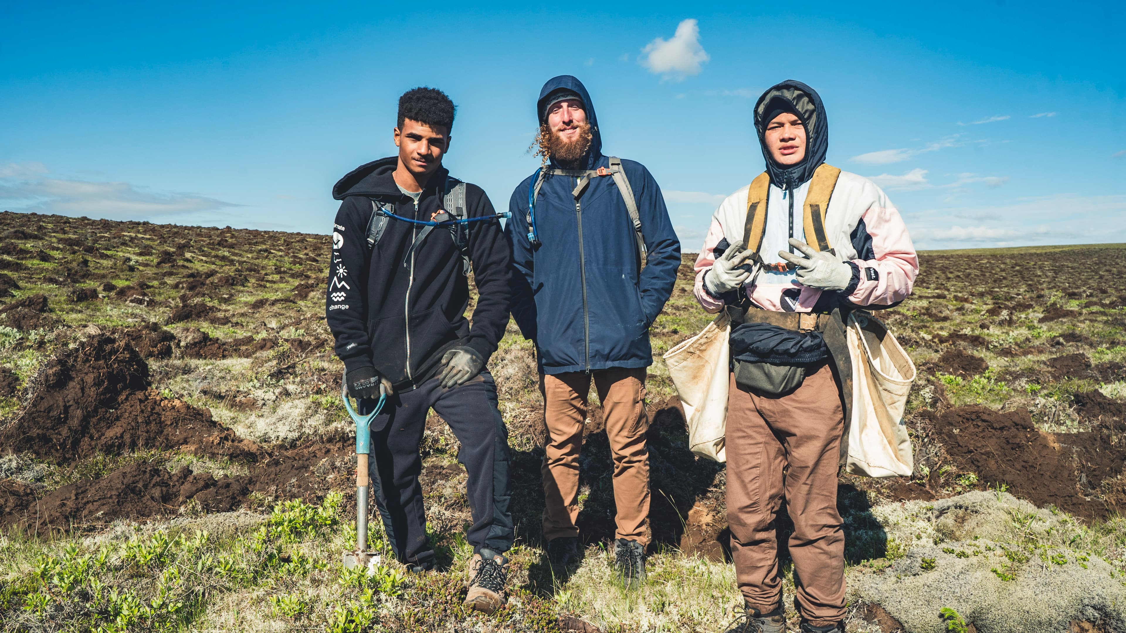 The planting crew on site