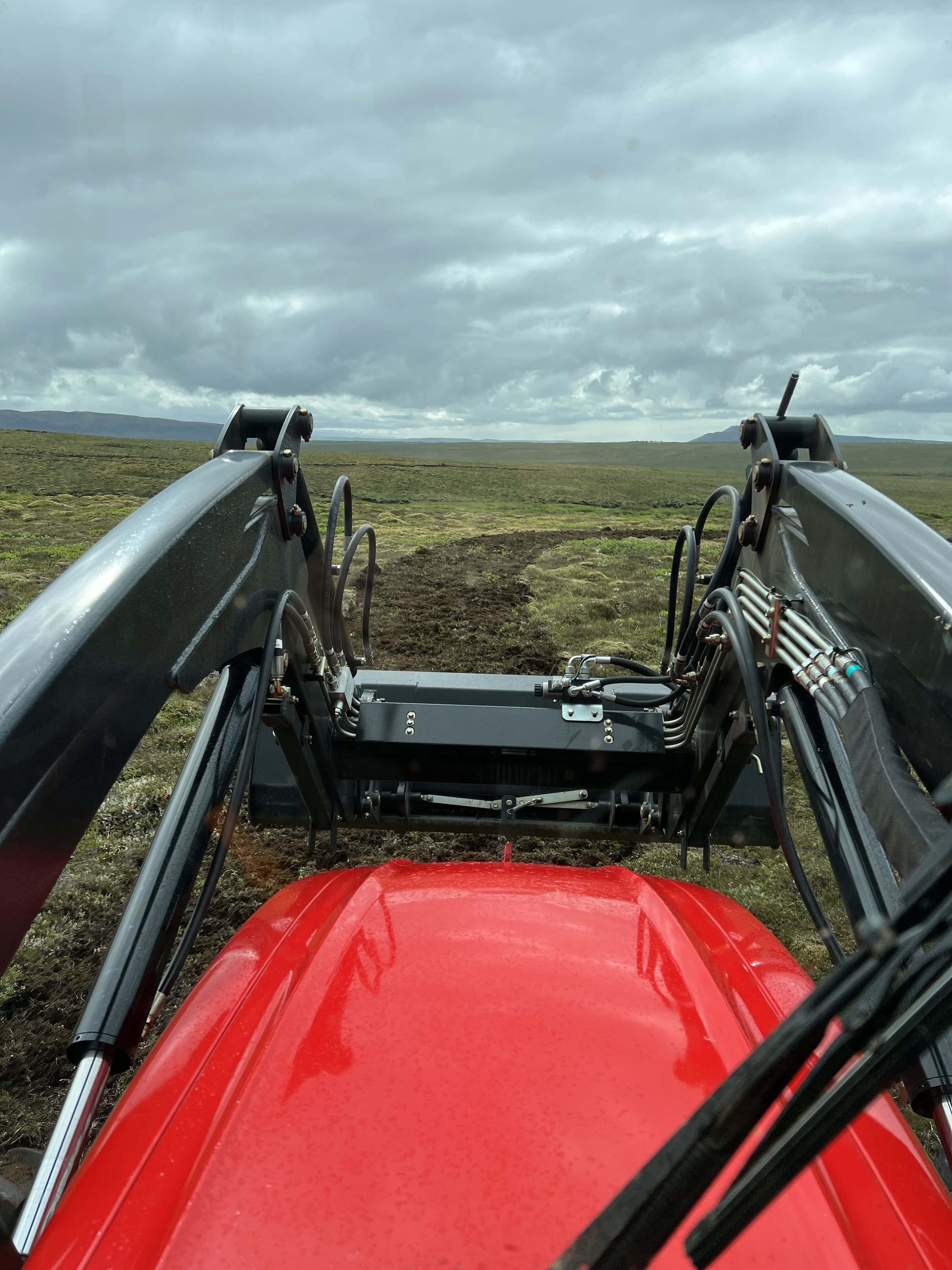 A tractor preparing the ground